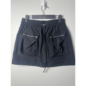 Love Tree Cargo Mini Skirt L Black Ripstop Utility Gorpcore Grunge Punk Goth Y2K